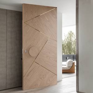 Puerta Principal de Madera de Roble Macizo Estilo Villa de Lujo con Diseño Pivotante Antirrobo para Exteriores de Villas y Apartamentos - Product Image 5