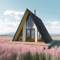 Casas de contenedores de estructura de acero modulares modernas de China Diseño único Village Triangle Kit de bajo costo Casas hechas de panel sándwich