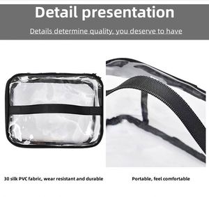 Sac de maquillage personnalisé en PVC de haute qualité, grande capacité, étanche, avec fermeture éclair, sac de voyage pour femmes, sac de toilette transparent en PVC, sac de voyage pour la salle de bain - Product Image 5