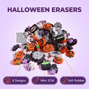 Mini-gommes assorties d'Halloween pour cadeaux de fête, remplisseurs de sacs surprises, récompenses pour la distribution de bonbons ou de farces, recharges de jouets pour distributeurs automatiques - Product Image 1