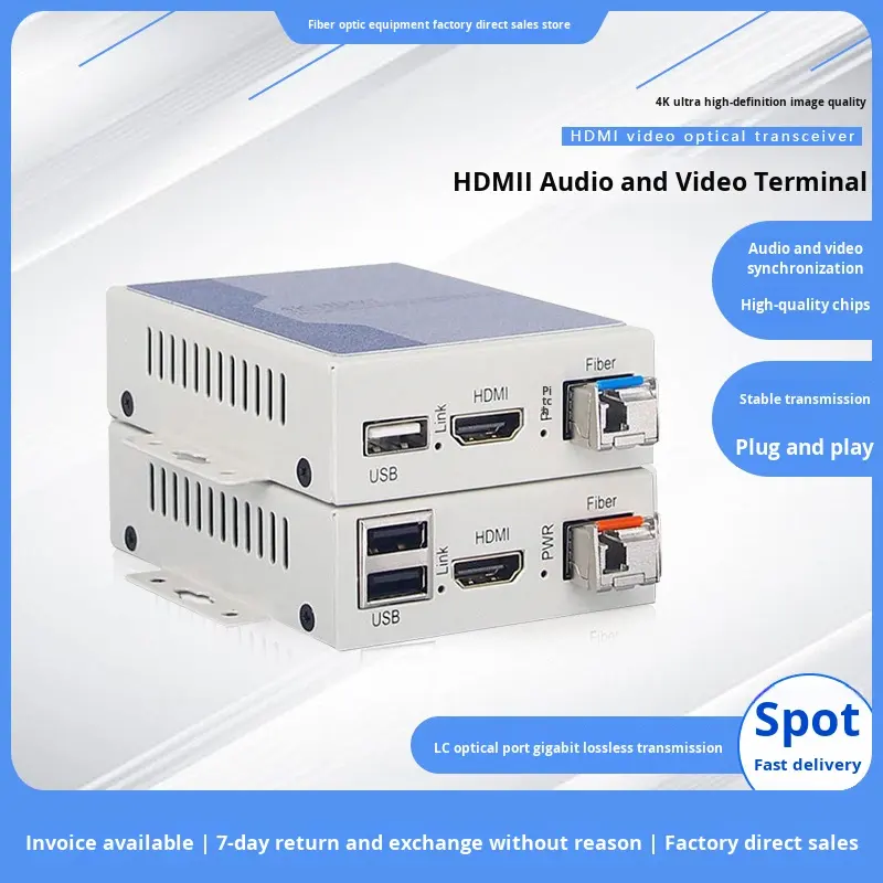 For High-Definition 4K Audio Video Optical Transceiver USB Control ...