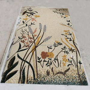 Personnalisé Arbres Fleurs Oiseaux Marbre Mosaïque Murale Pierre Art Incrustation pour Hôtel ou Maison Parquet Caractéristique avec Conception Graphique Gratuite - Product Image 2