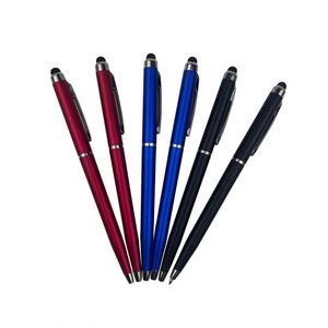 Stylo publicitaire fin personnalisé avec logo d'hôtel et stylet - Product Image 1