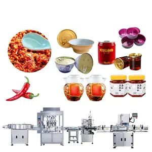Fully automatic hot sauce canning food sealing equipment filling and packaging production line