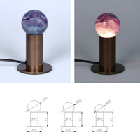 Lampe de table moderne de luxe en céramique et acier allié, LED DC, écologique, avec commande tactile, abat-jour en cristal minéral naturel, intensité variable, à piles, lumière chaude