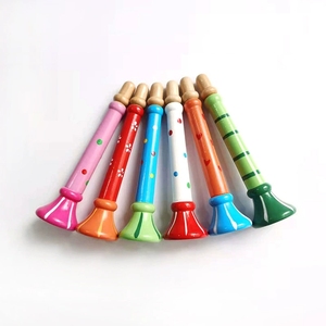 Wholesale Colorful Wooden Mini Trumpet Kids Blow Horn Whistle For Early Education <b>Musical</b> Instrument Orff Percussion - Product Image 4
