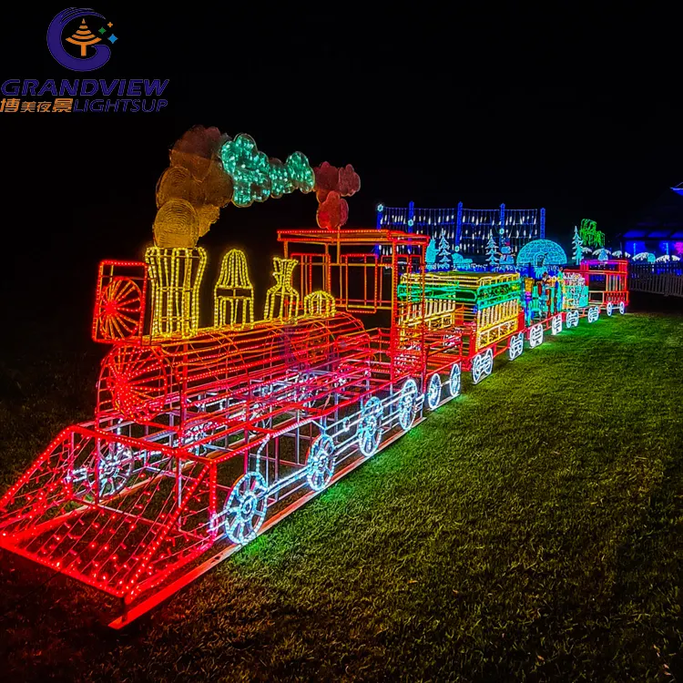 Magic Colorful Christmas 3D Motif light Customized Design LED Train Rope Light