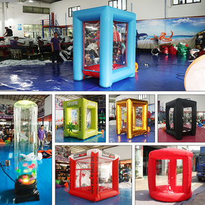 Máquina inflable promocional para atrapar dinero, cubo inflable personalizado para recoger dinero, cabina publicitaria inflable para dinero con soplador - Product Image 6