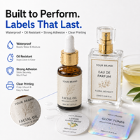 Etiquetas Personalizadas para Botellas Pequeñas, Resistentes al Agua y al Aceite, Adhesivo Fuerte, Impresas para Envases de Vidrio de Cosméticos y Cuidado de la Piel