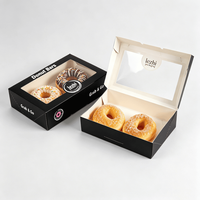Boîtes à pâtisserie personnalisées en papier de qualité alimentaire pour beignets avec fenêtre transparente, vente en gros de boîtes à beignets en papier