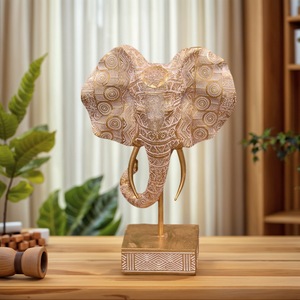 Ornamenti a Forma di <span class=keywords><strong>Testa</strong></span> di <span class=keywords><strong>Elefante</strong></span> Dorata <span class=keywords><strong>in</strong></span> Stile Nordico, Decorazione Creativa per Soggiorno e Ingresso, Regalo Portafortuna per il Business - Product Image 5