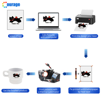 Mug à café en céramique blanc beige empilable de 250 ml, personnalisable par sublimation