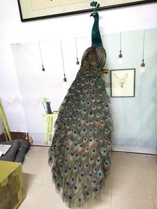 Paon simulé véritable plume oiseaux modèle réaliste réaliste fait à la main artisanat pour les décorations de mariage de fête de Noël - Product Image 3