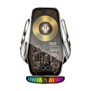 2024 Popular nuevo estilo Punk soporte de teléfono para coche cargador inalámbrico automático atmósfera siete luces de colores soporte de salida de aire para coche - Product Image 2