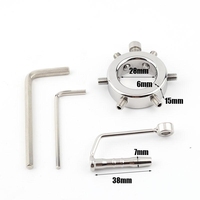 Anneau de pénis en acier inoxydable avec plug urétral, dispositif de chasteté masculine, pendentifs de bondage, dilatateur de cathéter urétral, jouet sexuel BDSM