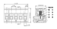 Bloc de bornes enfichable 15 pôles, espacement des bornes 5,08 mm, pour fils >30 AWG, 18A, connexion à vis en laiton