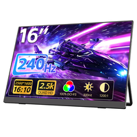 Monitor Portátil para Juegos Eimio de 16 Pulgadas, 240Hz, 2.5K HDR, Tipo-C, para Viajes al Aire Libre, Extensor de Pantalla para Laptop, OEM