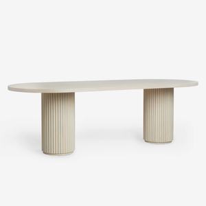 Table à manger ovale en bois de style minimaliste moderne personnalisée pour 8 personnes - Product Image 2