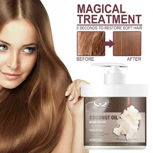 Mascarilla efectiva para el cuidado del cabello con aceite de coco para reparar el cabello rizado, raíces dañadas y nutrir el cuero cabelludo, crema para tratamientos para hombres y mujeres