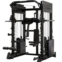 Machine Smith multifonction personnalisable, cage de musculation tout-en-un avec rack à squats et poulie latérale, équipement de gym pour entraînement à domicile