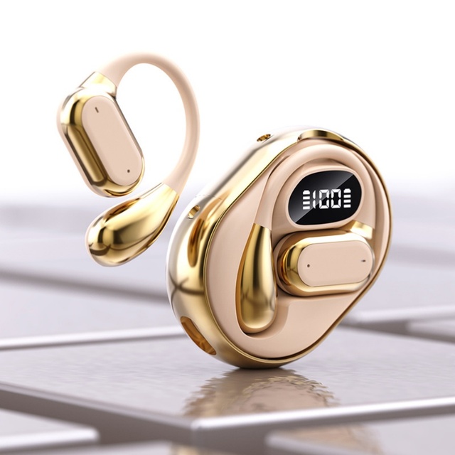 Q26 Open Ear Wireless Headphones IPX-7 Waterproof Long Playtime (3-5 Hours) Sports Earbuds Volume Control Fast Charging Logo