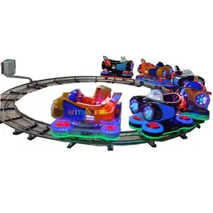 Il treno ferroviario di divertimento percorre il treno elettrico musica cronometraggio in plastica 2023 nuova vendita per bambini diametro treno 5m 500W