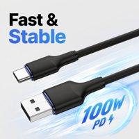 Câble USB-C 100W Super Rapide 5A en TPE, Longueur 2M, pour iOS et Ordinateur, Design Audacieux