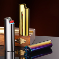 Étui moderne en alliage de zinc plaqué couleur avec logo personnalisé, écologique, pour briquet J6 rechargeable avec design en relief 3D – Vente en gros