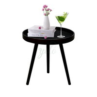 Nouvel arrivage de meubles en travertin 2025 Table basse ronde moderne en bois de couleur foncée pour le thé et le lit en bambou pour le salon