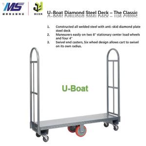Chariot utilitaire en acier diamanté U-Boat |   Chariot d'entrepôt robuste à 6 roues |   Chariot de manutention de matériaux industriels - Product Image 1