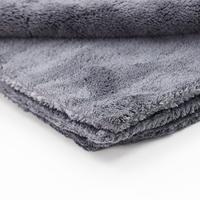 Serviette de séchage, lavage, detailing et polissage pour voiture en microfibre sans bords, ultra douce, 16x16 pouces