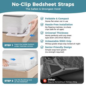 2025 Upgraded <b>Bed</b> <b>Sheet</b> Holders Fits Twin Queen King Mattress Space-Saving Foldable <b>Sheet</b> Straps <b>Bed</b> <b>Sheet</b> Holder for Corners - Product Image 4