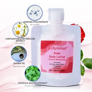 Organic Whitening Deep Nourishing Body Lotion Rose Jojoba Oil Hyaluronic Acid Body Care Bulk Order