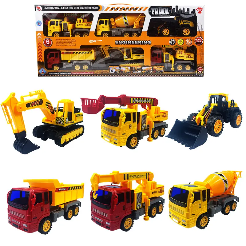 Hot cheap plastic truck model friction toy Inertia engineering diecast car