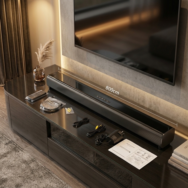 2.1 Soundbar Home Theater System Sound bar with Subwoofer OPTICAL COAX USB Supports HDMI ARC Remote Control Connection.