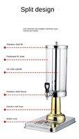 Distributeur de jus et de boissons en métal poli argenté 3L avec réservoirs et robinet chaud/froid, serveur de bière