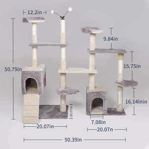 Fabricante personalizado lujo XXL extra grande marrón gato árbol al por mayor de alta resistencia gato árbol Torre superventas rascador <span class=keywords><strong>para</strong></span> <span class=keywords><strong>gatos</strong></span> grandes - Product Image 6