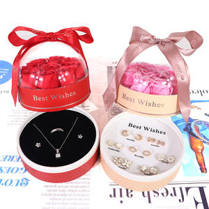 Scatola Regalo Rotonda Trasparente Golden Pancake Seven 9 Rose per Gioielli, Confezione all'Ingrosso per San Valentino, Donne e Ragazze - Product Image 3