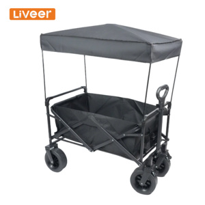 Chariot de camping pliable personnalisable Liveer <span class=keywords><strong>en</strong></span> acier robuste avec auvent amovible et roues pour réservoir, capacité de charge de 200 kg pour le shopping - Product Image 6