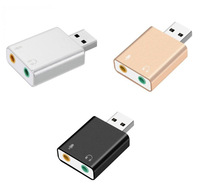 USB Externe Soundkarte 7.1-Kanal Audio-Adapter mit Mikrofon- und Kopfhöreranschluss Plug-and-Play