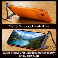 Support de téléphone avec adaptateur Type C 2-en-1 en alliage de zinc, béquille compacte, charge rapide 240W, support de bureau à angle droit pour regarder et visionner