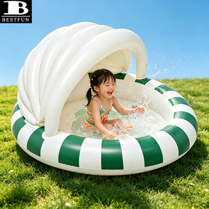 <span class=keywords><strong>Piscina</strong></span> <span class=keywords><strong>Inflable</strong></span> <span class=keywords><strong>para</strong></span> Bebés, <span class=keywords><strong>Piscina</strong></span> de PVC Reforzado <span class=keywords><strong>con</strong></span> Forma de Elefante, <span class=keywords><strong>con</strong></span> <span class=keywords><strong>Techo</strong></span> y Parasol, Piso de Burbujas <span class=keywords><strong>para</strong></span> Niños Pequeños, Diversión Acuática de Verano - Product Image 2