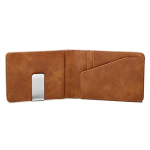 Men Id Card Holder Bifold Pocket <b>Wallet</b> With <b>Metal</b> Short Pu Leather Cash Money Clip for Daily Business Use - Product Image 4