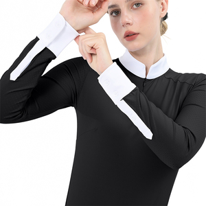 Camisa de Equitación de Manga Larga Transpirable con Malla de Aire para Mujer, Ropa Elegante de Manga Larga para Equitación - Product Image 3
