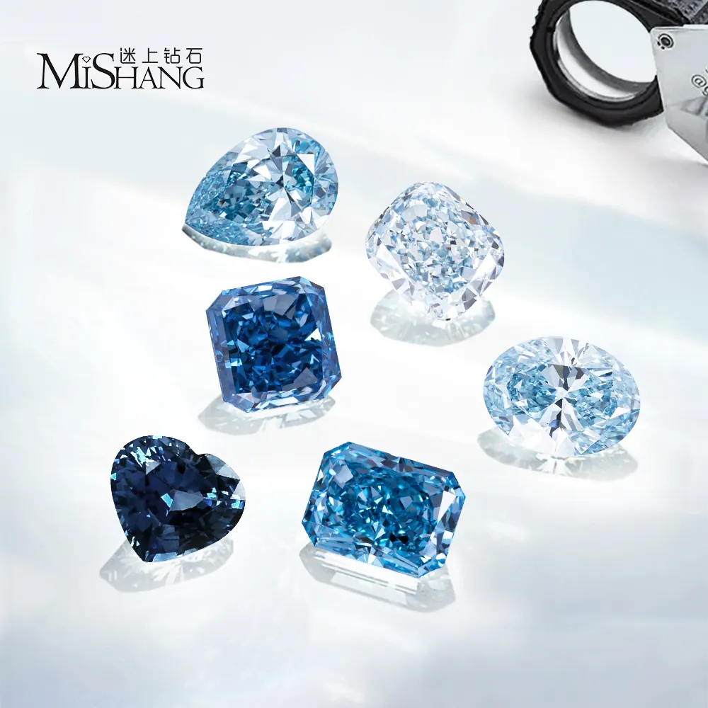 Fancy Intense Greenish Blue Lab Grown Diamonds Loose Wholesales Color CVD Lab Diamond
