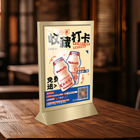 Support de carte de visite en acier inoxydable pratique pour la décoration de table de bureau, panneau d'affichage de menu en métal verni