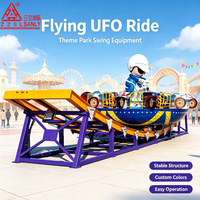 Manège Soucoupe Volante Mini UFO Rotatif Économique pour Parc d'Attractions, Équipement d'Extérieur en Fibre de Verre et Acier pour Enfants et Adultes