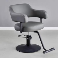 Nouveau fauteuil de salon de beauté et de barbier en cuir haut de gamme inclinable avec rotation à 360 degrés et fonctionnalités réglables en hauteur