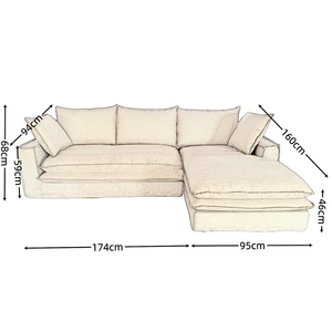 Sofá Moderno de Estilo Europeo de Lujo en Forma de I, Tapizado en Tela Gris <span class=keywords><strong>Blanco</strong></span> Profundo, Sofás de 7 Plazas para el Hogar, Muebles para Sala de Estar Moderna - Product Image 4