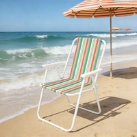 Chaise de camping pliable moderne et légère à rayures, portable pour pique-nique, pêche, plage, chaise longue d'extérieur